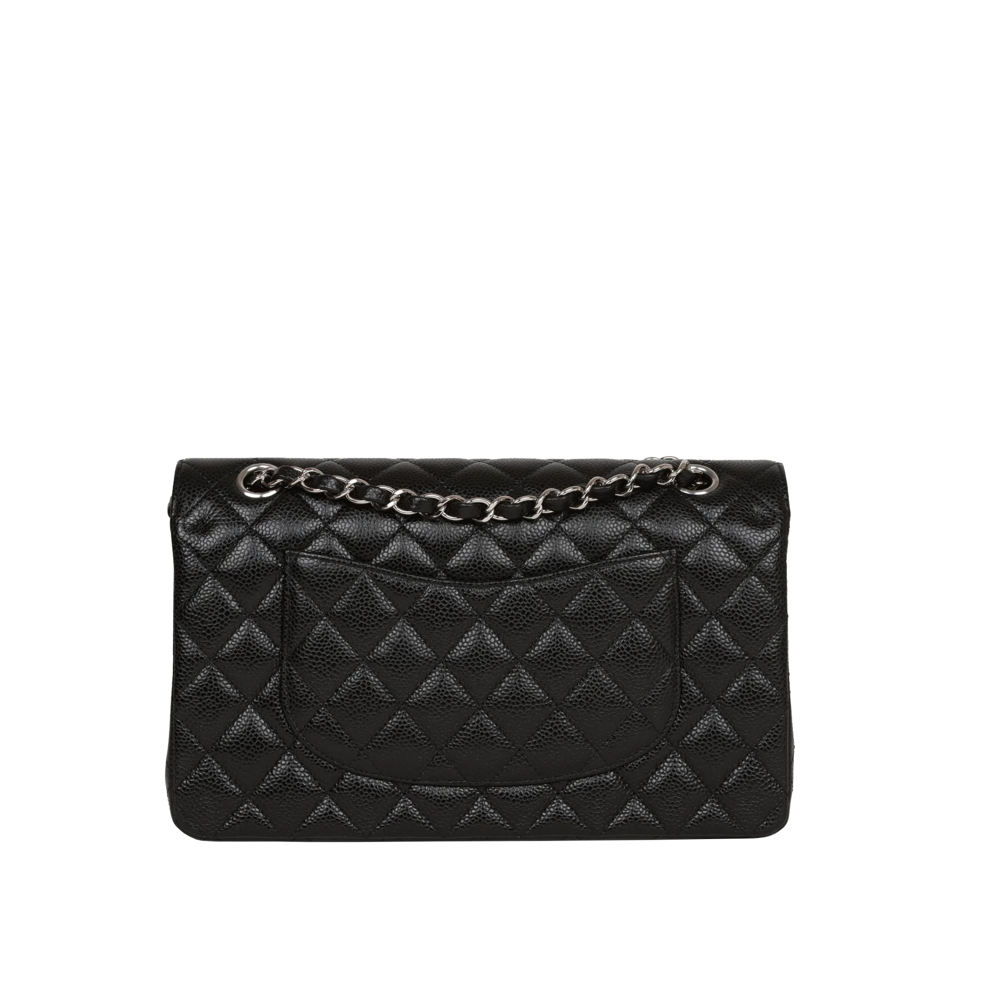 chanel #3 black silver 3 Medium Classic Double Flap Bag Caviar Skin - chanel-3-black-silver-3.png