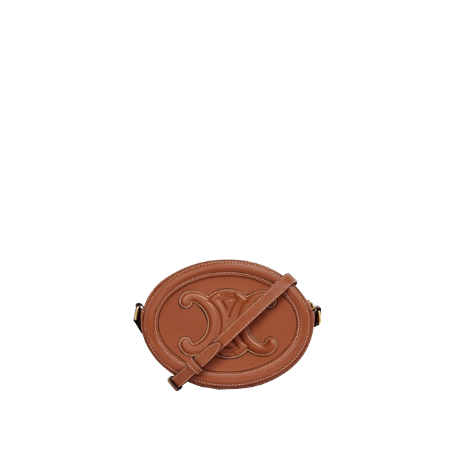 celine #10 brown 2 CROSSBODY OVAL PURSE CUIR TRIOMPHE – חום - celine-10-brown-2.png