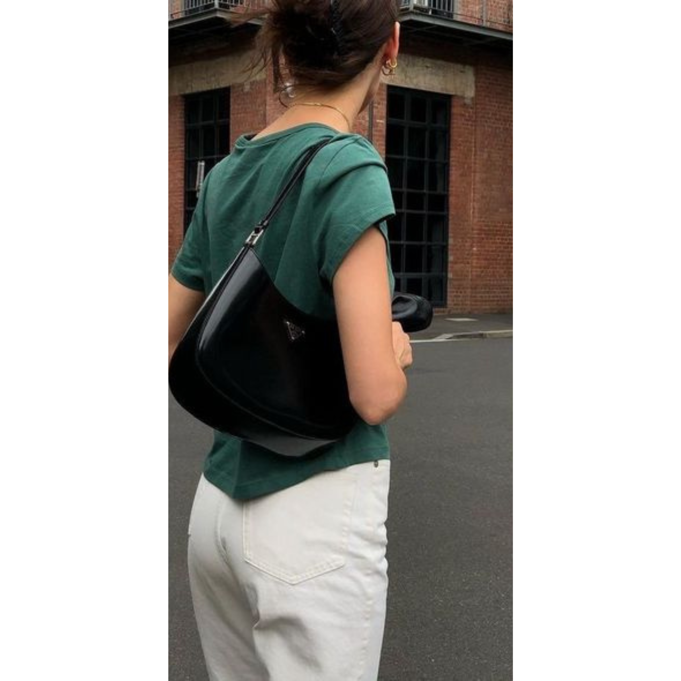 prada #4 black 7 Prada Cleo brushed leather shoulder bag - prada-4-black-7.png