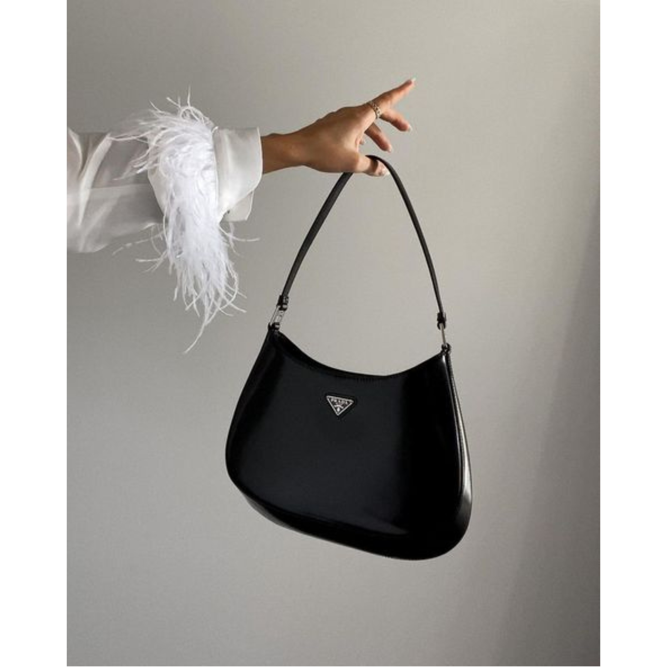 prada #4 black 8 Prada Cleo brushed leather shoulder bag - prada-4-black-8.png