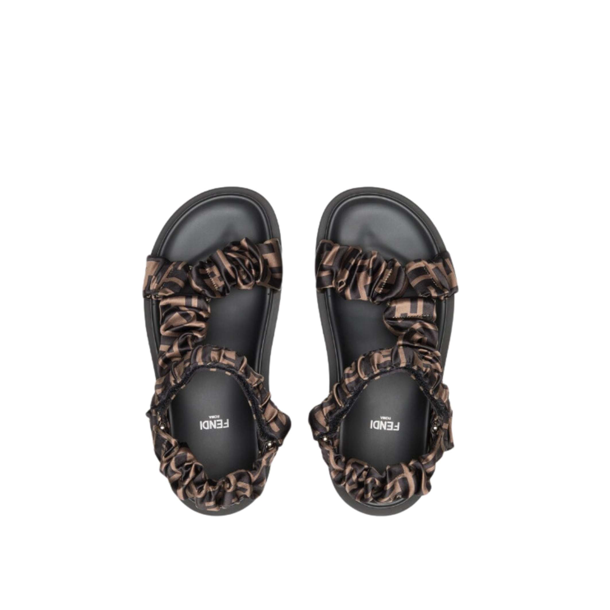 Fendi Feel Brown Satin Sandals - 3-7.jpeg