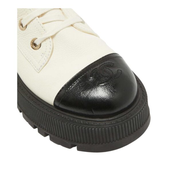 Chanel Black/Cream Combat Boots - 1-2.jpg
