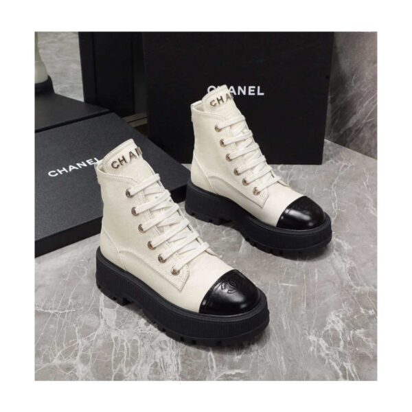 Chanel Black/Cream Combat Boots - 4-1.jpg