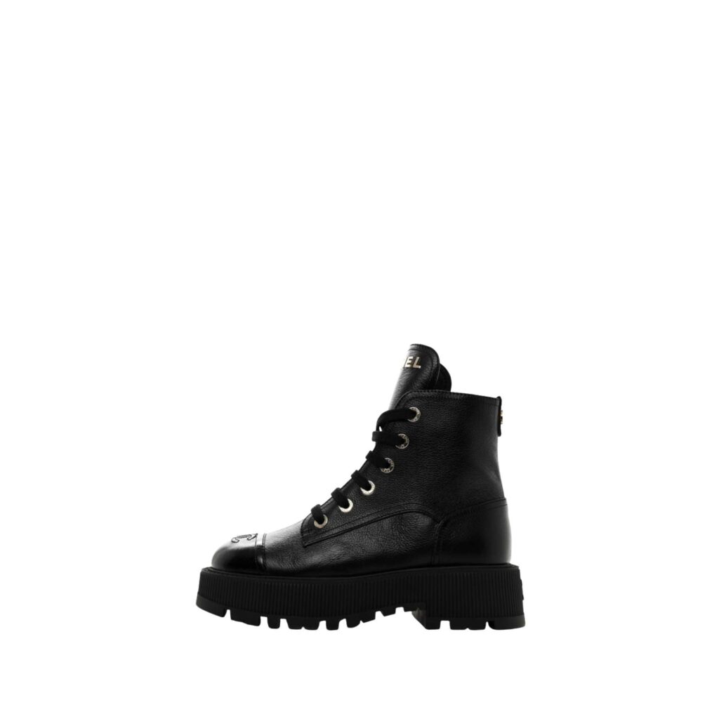 Chanel Black/Cream Combat Boots - 8-1.jpg
